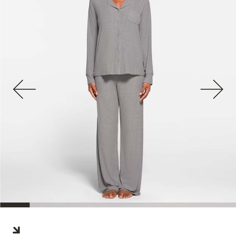 SKIMS Gray Cozy Knit Pajama Set